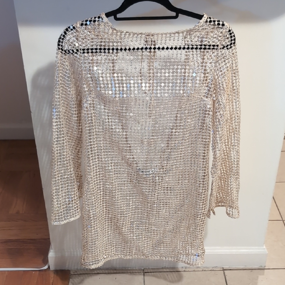 Elegant Cream Sequin Dress